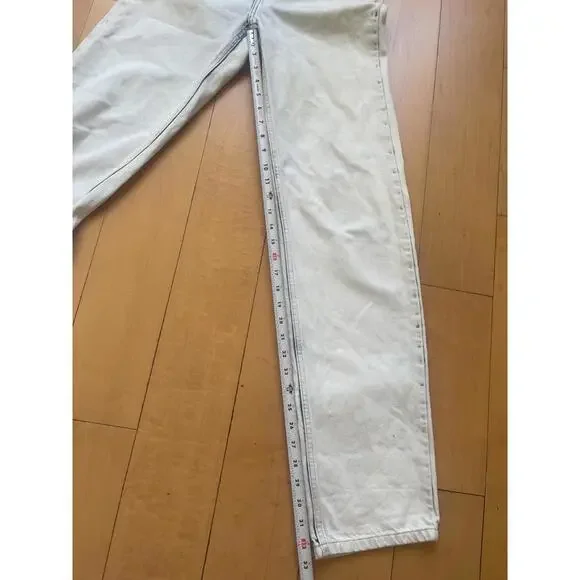 Ksubi Women’s Jeans Size 24 Straight Leg High Rise Acid Wash Blue White Denim - Picture 6 of 8